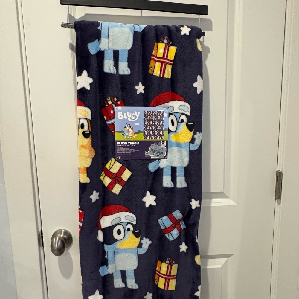 Plush Throw Blanket - Navy and Multicolor